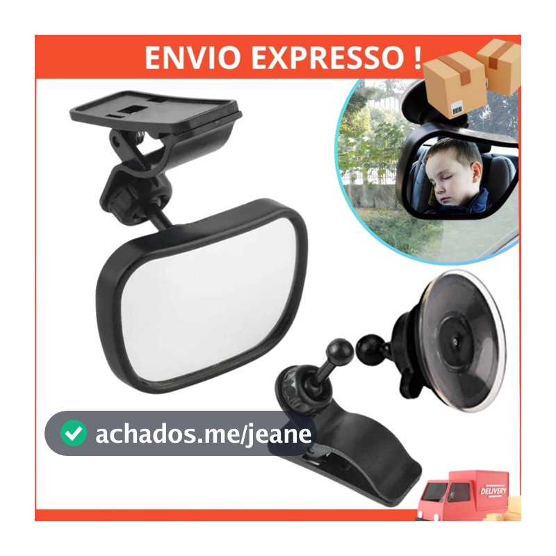Espelho Retrovisor Para Carro Segurança Bebê a Bordo Seguro Universal Envio Imediato