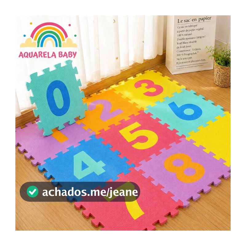 Tapete Eva Tatame Criança  Infantil Interativo Números 10 Peças Alfabeto 26 Peças