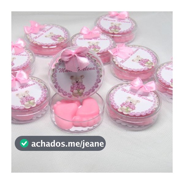 Sabonete perfumado para lembrancinha na latinha personalizada- batizados, chá revelação, chá de bebê