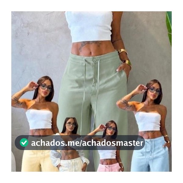 Calça Pantalona Camila wide leg ,social tecido marrante com amarração na cintura tendência blogueira ,elegante paty.