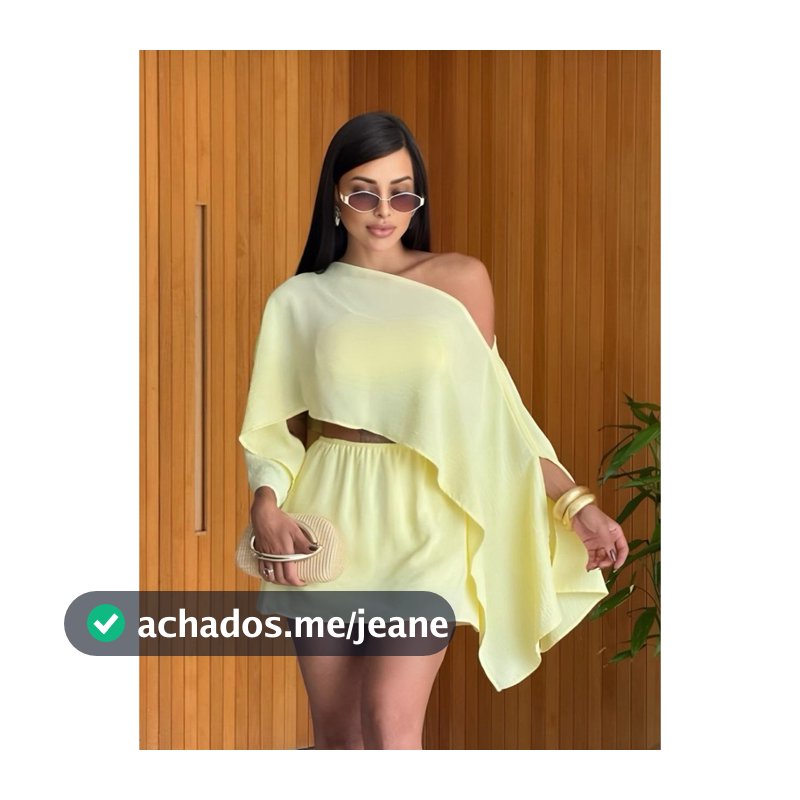 Conjunto Feminino 3 Peças Duna Top Cropped, Capa Short Saia Look Elegante Confortavél Soltinho Verão