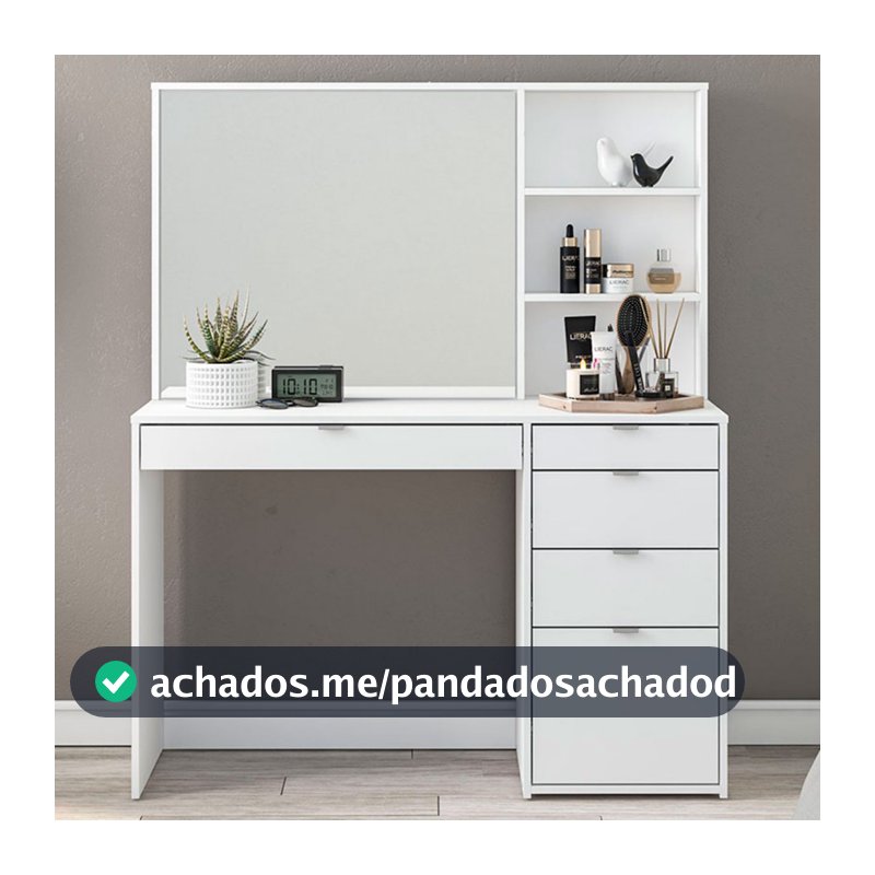 Penteadeira Blum 5 Gavetas 2 Prateleiras Branco - Politorno