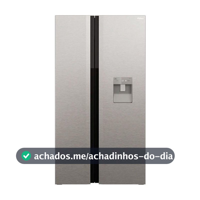 Refrigerador Side By Side Philco 486L Inox Eco Inverter PRF504ID