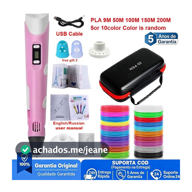 Conjunto De Canetas 3D Caneta De Impressão 3D Com 12 Cores PLA Filamento Presente De Bricolage Para Crianças