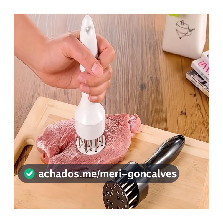1 peça Amaciador Batedor de Carne Bife Com Furador Manual Aço Inox Cor Aleatorio
