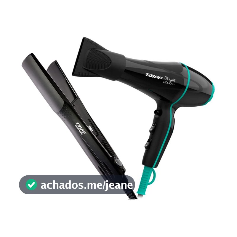 Kit Taiff Secador Taiff Style 2000W Profissional Prancha Taiff Cerâmica 180ºC
