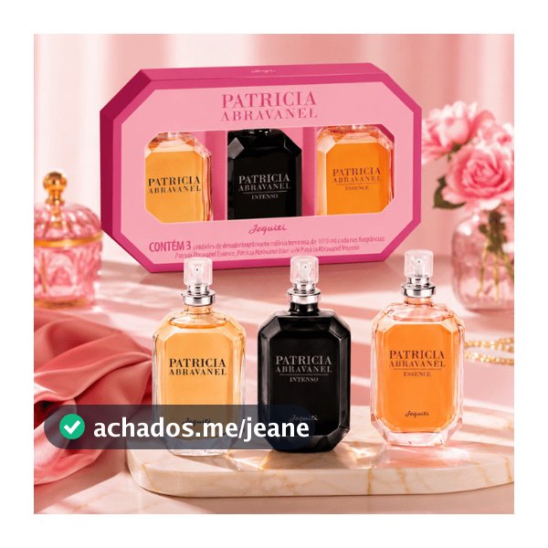Kit Perfumes Patricia Abravanel Jequiti com 3 Fragrâncias Femininas – Essence + Intenso + Clássico |Presente Exclusivo