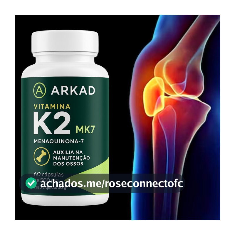 Vitamina K2 Mk7 Cálcio + vitamina D3 Menaquinona-7  Original Arkad - Envio Imediato
