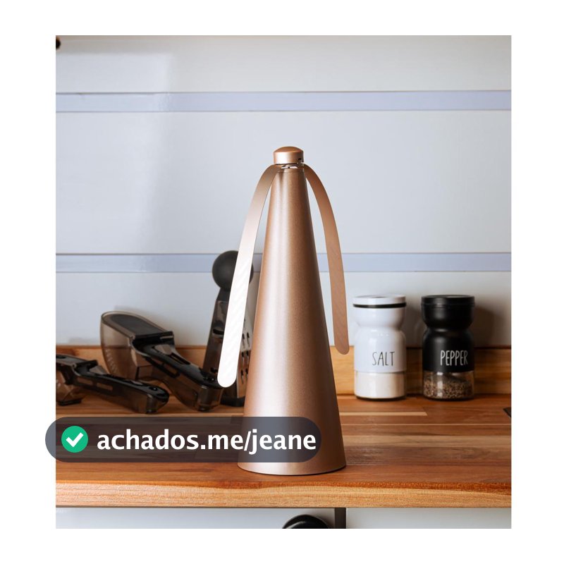 Ventilador Repelente de Mesa 9cm x 9cm x 26cm Rose Metálico para Ambiente Casa Quarto Escritório e Verão Praticidade Uso