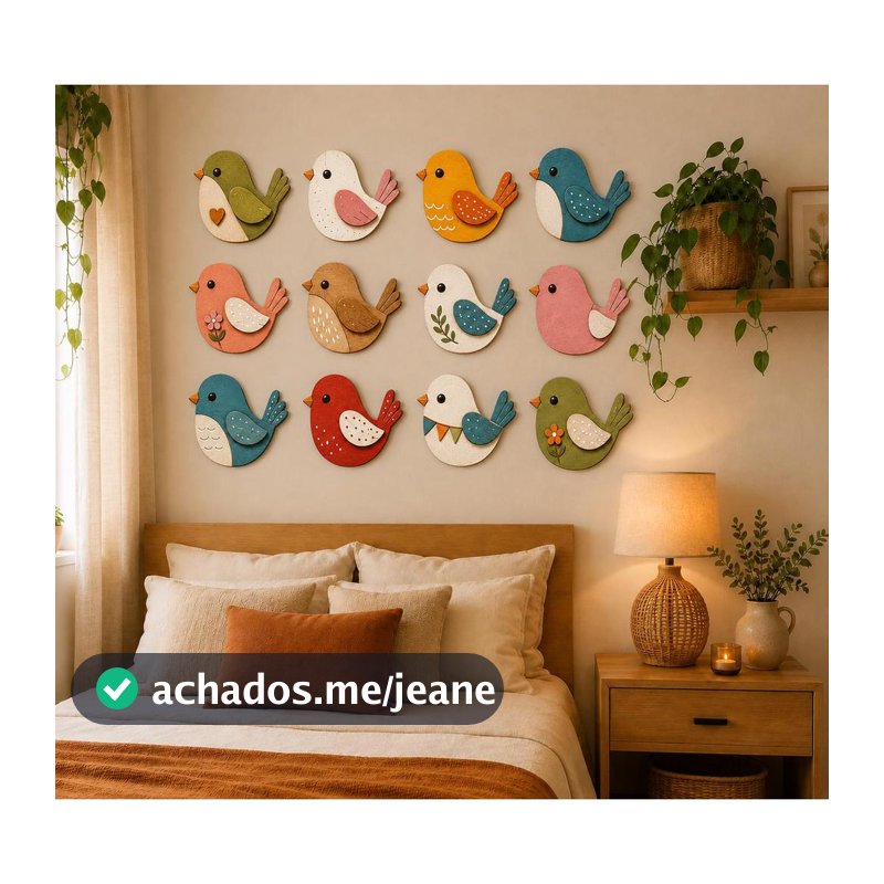 Kit Decorativo Passarinhos Coloridas – Decoração Criativa para Ambientes