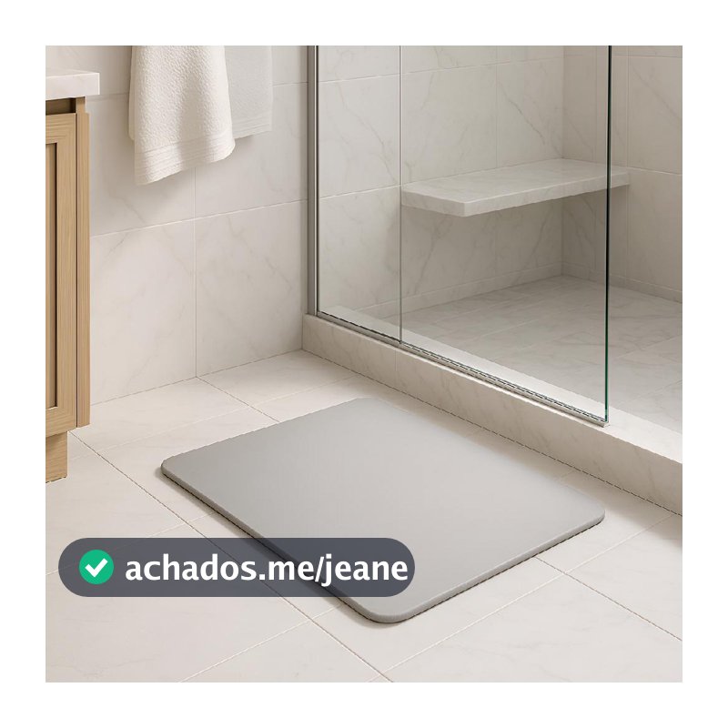 Tapete Lyor De Pedra Diatomita Para Banheiro Cinza 60cm