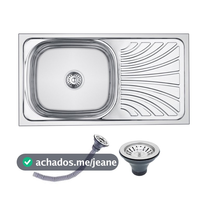 Cuba Pia Cozinha Gourmet 75x40 Cm Completa Com Acessórios Aço Inox Prata Brinovar