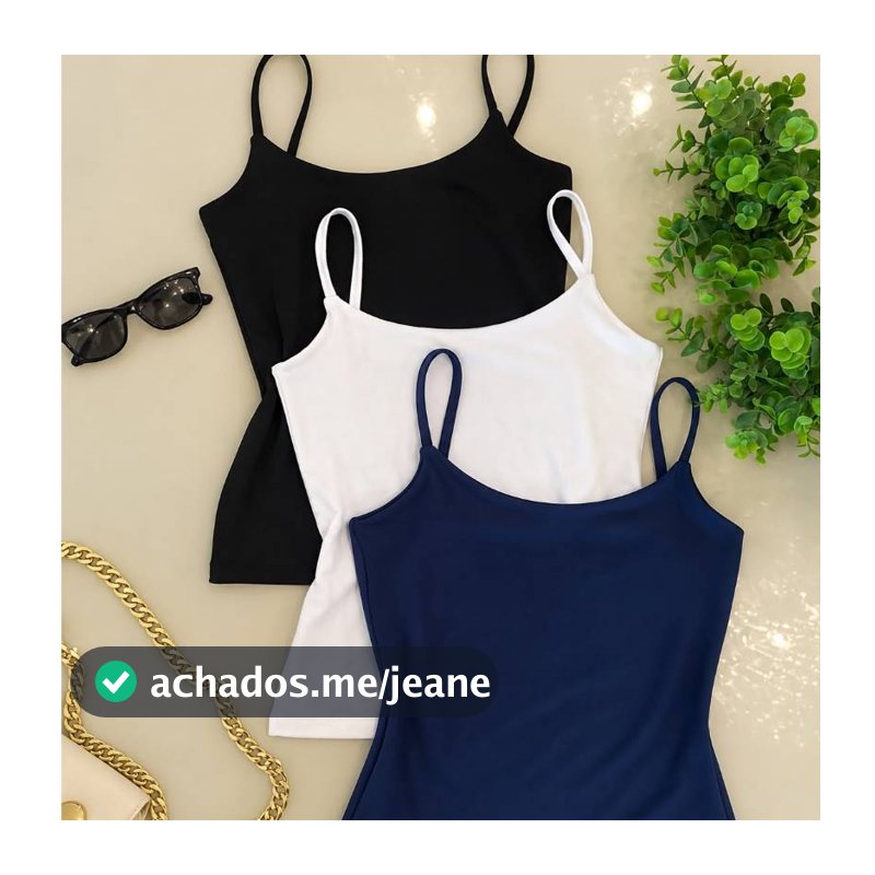 Kit 3 Regatas Femininas Alcinha Fina Suplex com Forro Duplo Basica Verao