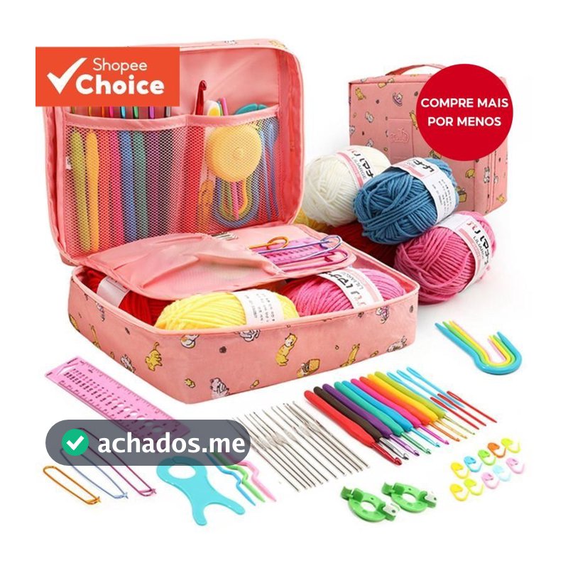 59Pcs Wool Crochet Hooks Artesanato DIY Artesanal Fios de Lã Acessórios de Costura