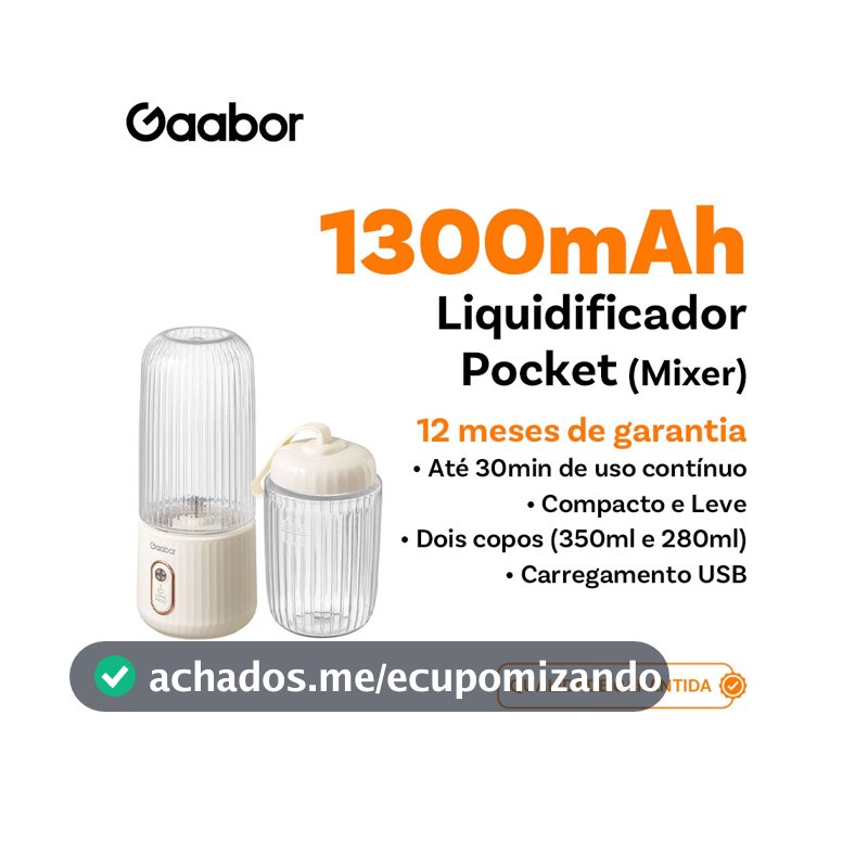 Gaabor Mini copo de liquidificador 350 ml + 280 ml Sem fio e conveniente Bateria de grande capacidade de FP03T -1
