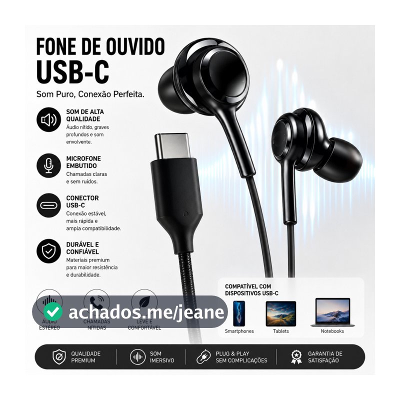 【Brasil Spot Sale】Fone De Ouvido Entrada Tipo-C com 4 ear tips extras 3.5 mm Usb Tipo C Conector Para Celulares Akg