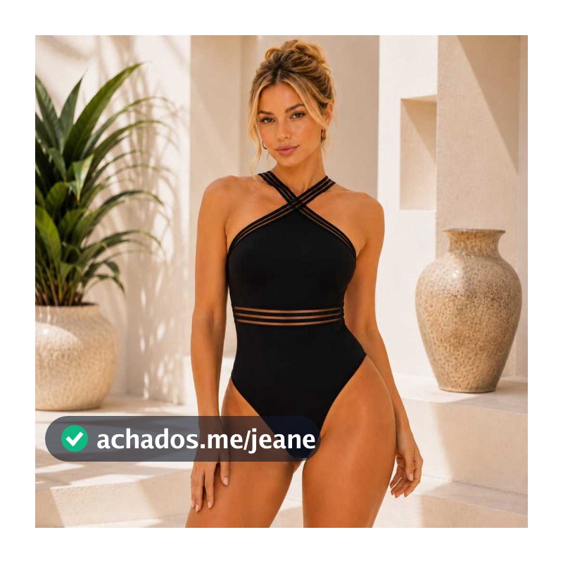 Maiô,Body, detalhe elástico transparente, super luxo