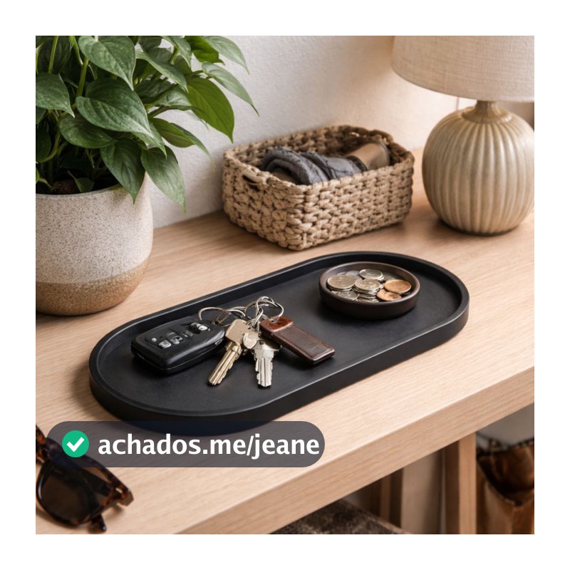 Bandeja Decorativa Multiuso – Porta Objetos para Sala, Aparador, Mesa ou Escritório