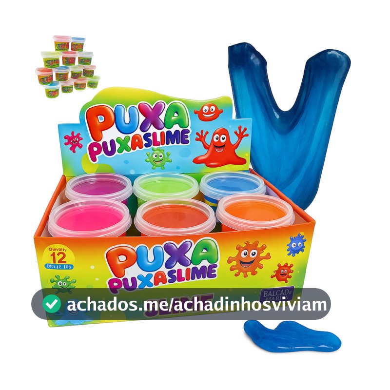 12 Slimes Geleca Amoeba Puxa Puxa 125g Massinha Modelar Divertida Caixa Leleca Presente e Lembrança para Festa