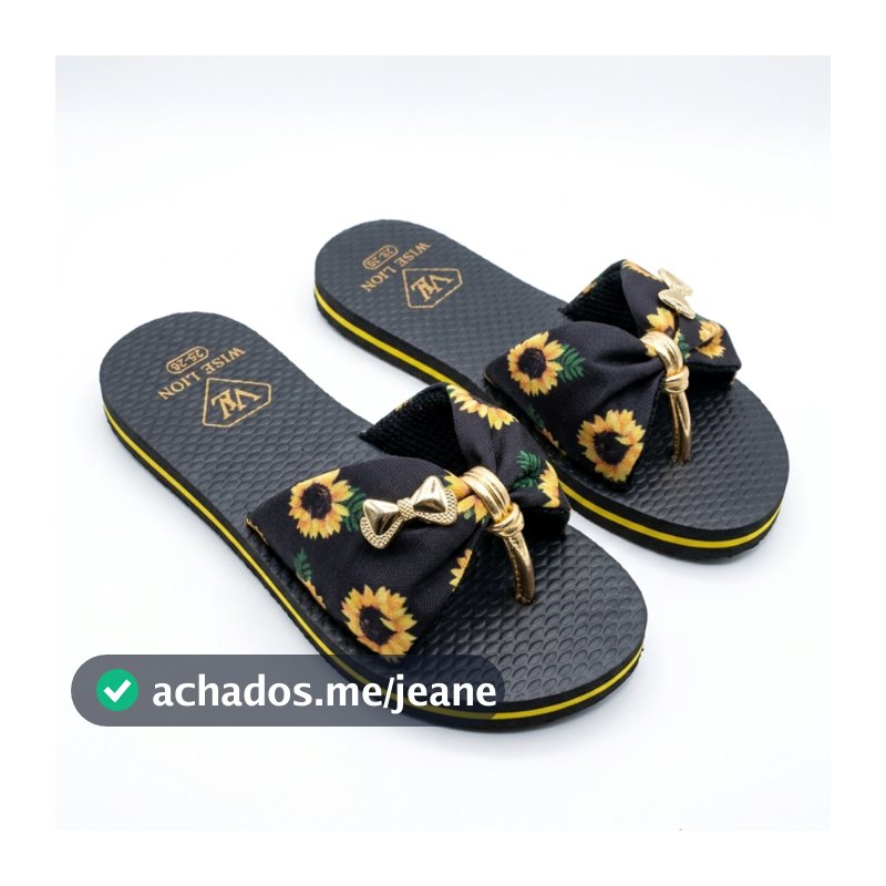 Sandalia Rasteirinha Feminina Chinelo Macio Tira Larga Tecido Floral Confortavel
