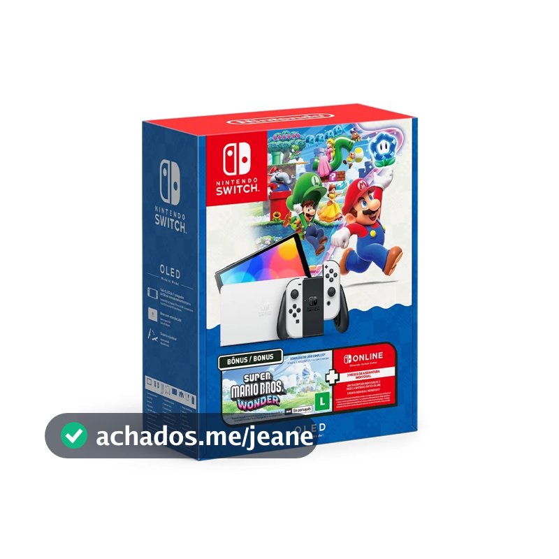 Console Nintendo Switch OLED + Super Mario Bros + 3 Meses NSO