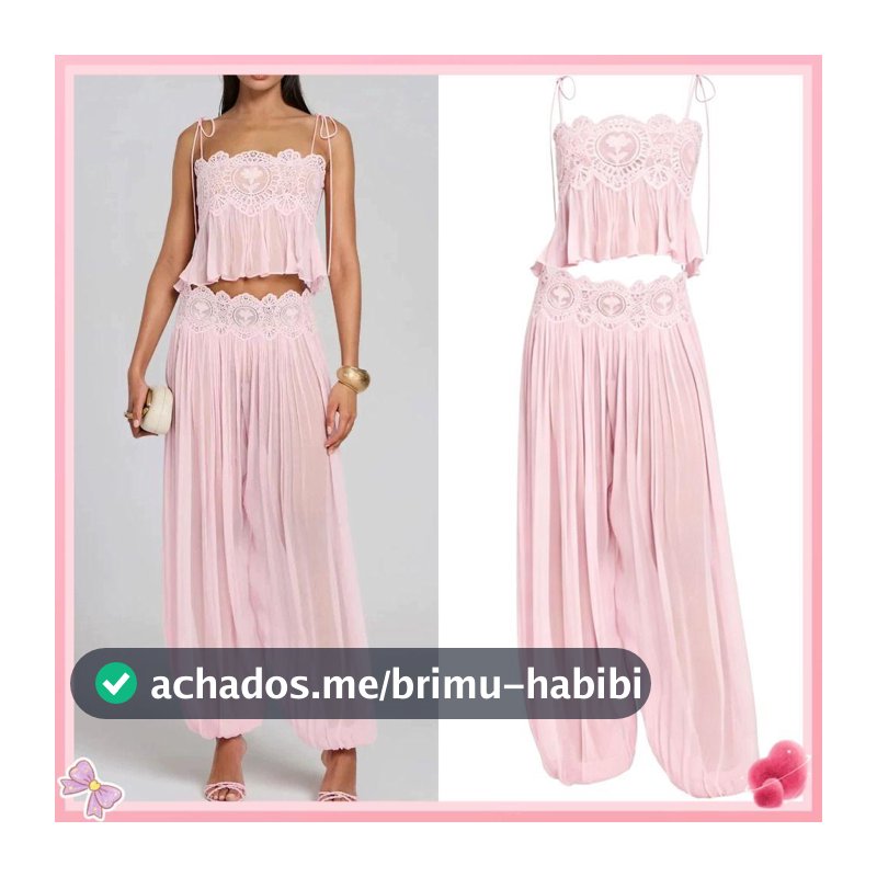 Conjuntos De Calças De Camisola , Detalhe De Acabamento Em Renda , Calça Lanterna Plissada Transparente , Praia D