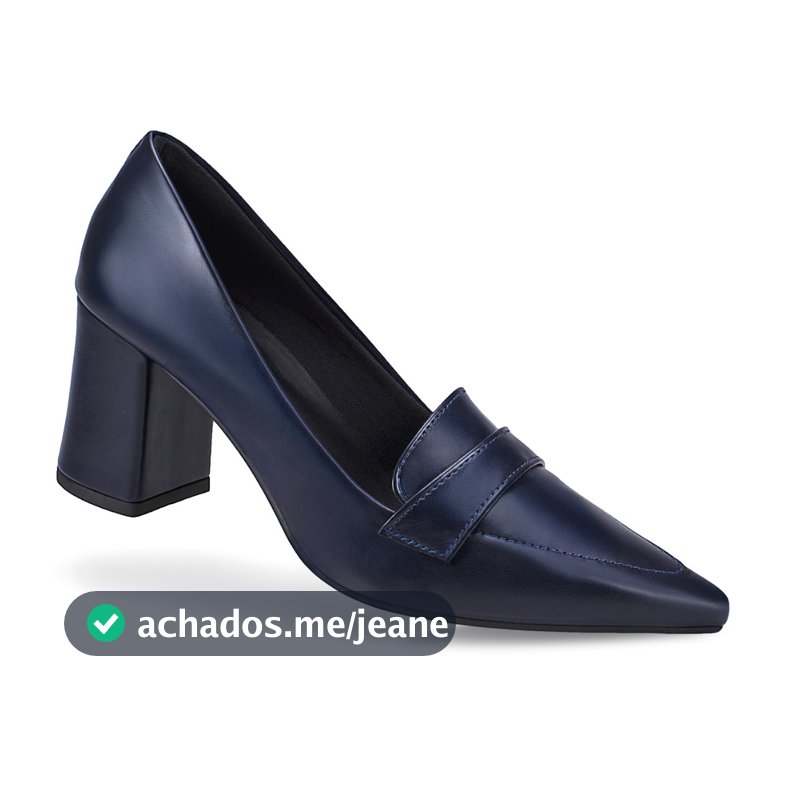 Scarpin Feminino Salto Alto Grosso Bico Fino Confortável 3041
