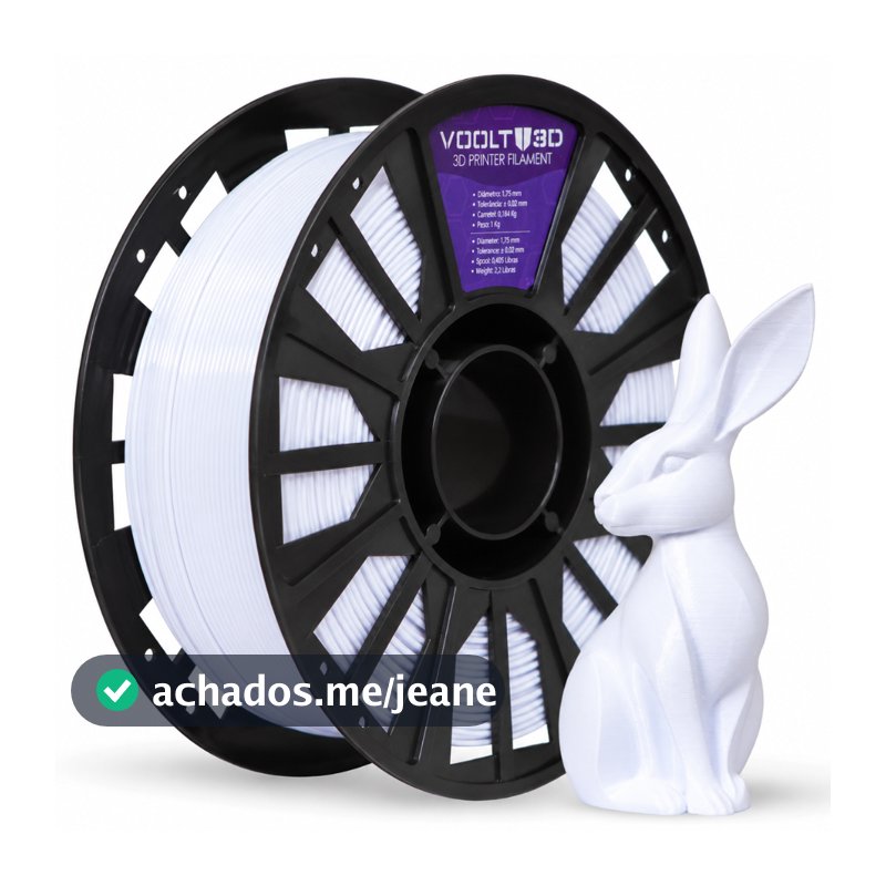 Filamento Petg Hf High Fluidity Branco Dental - 1kg - Nacional - Voolt 3D