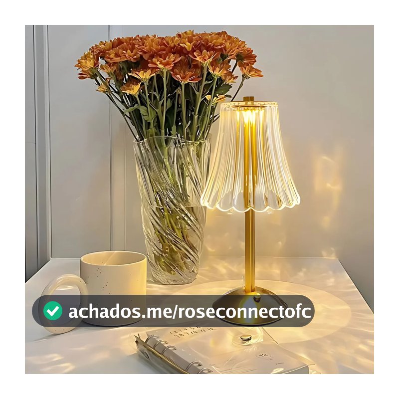 Luminária Abajur de Mesa Saia Seda Com Barra Led Sensor Toque De Luz Quarto Sem Fio 3 Cores Metal