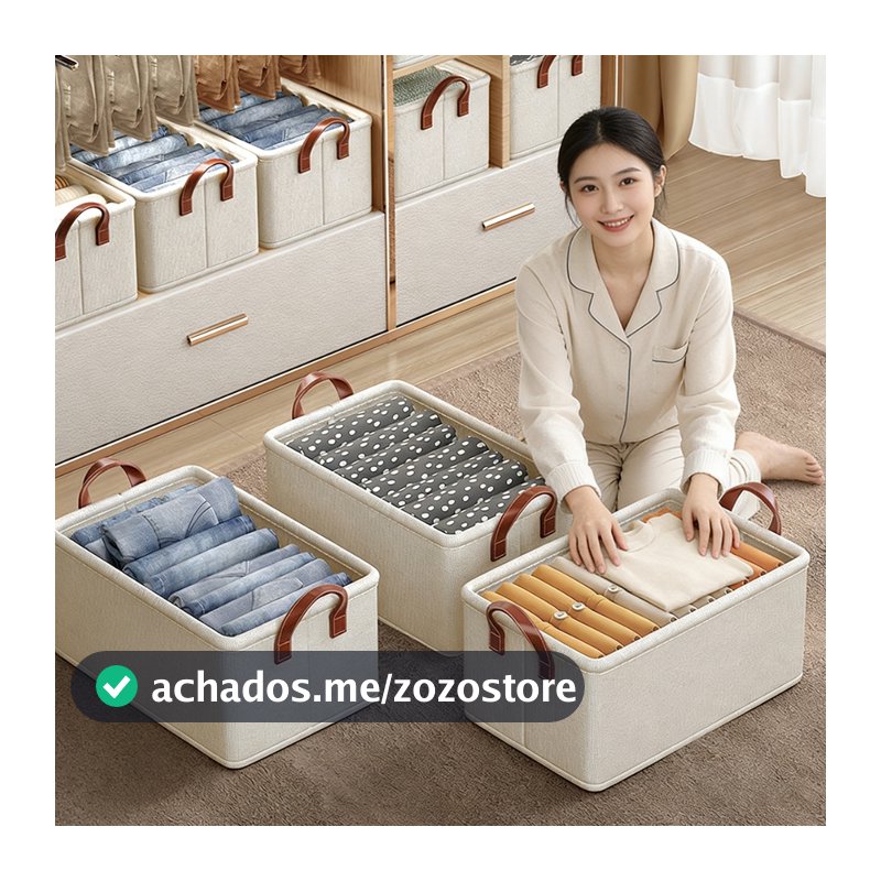 Conjunto de 2/4 Caixas Organizadoras com Gaveta Cesta de Armazenamento para Roupas