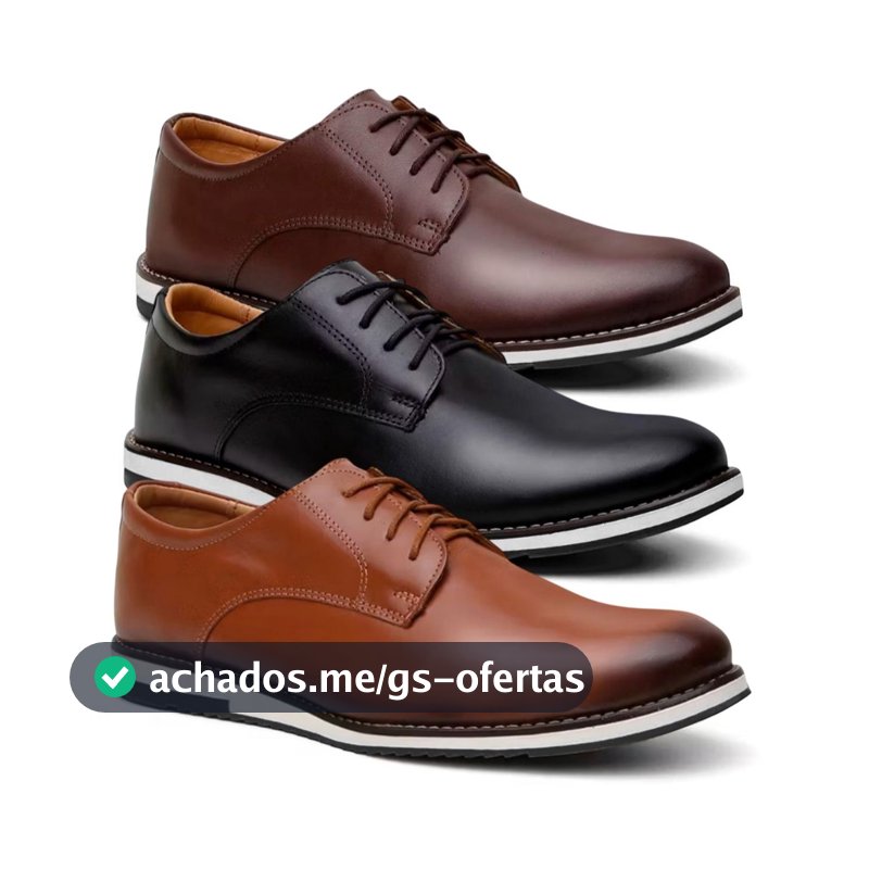 Kit 3 Pares De Sapato Social Masculino Oxford Derby Estiloso Ideal Para o Dia Dia Lançamento Promoção