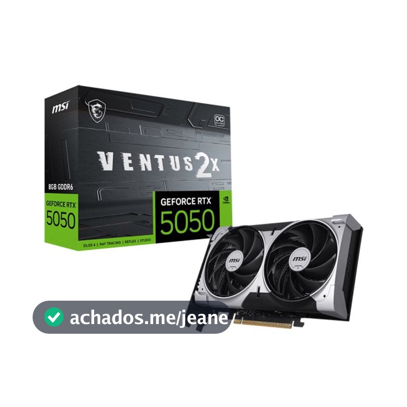 Placa de Vídeo NVIDIA GeForce MSI RTX5050 8GB Ventus 2x OC  GDRR6 128 Bits - 912-V538