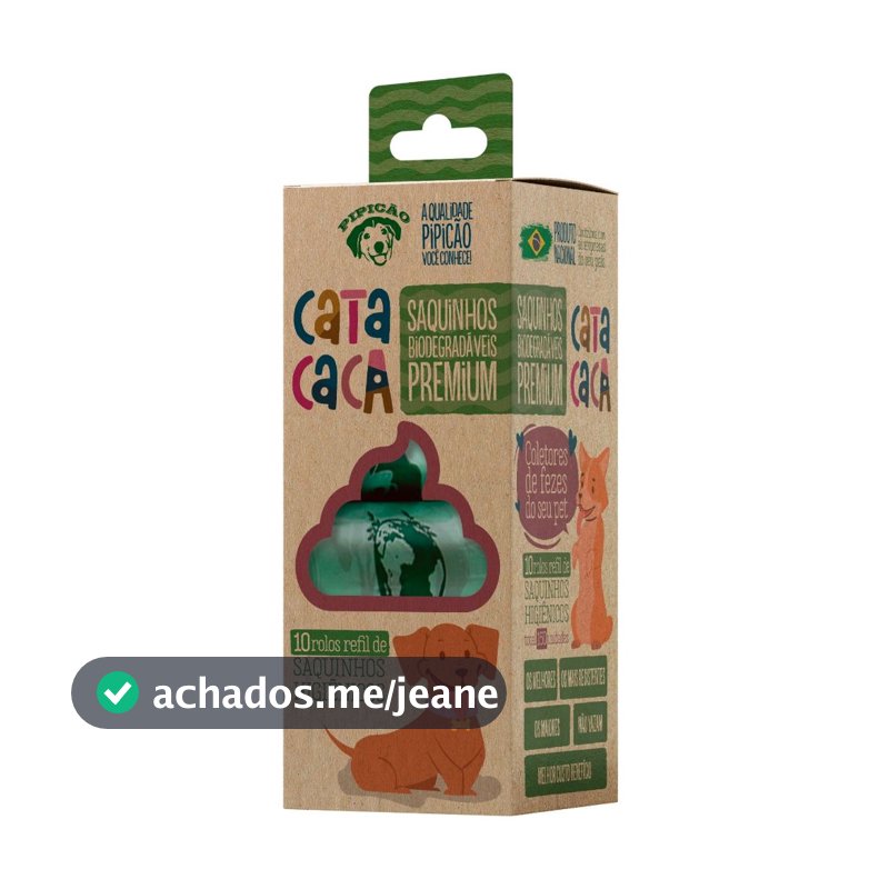 Kit 10 Refis de Sacolas Biodegradáveis Coleta de Fezes de Cachorro Cata Caca Pipicão