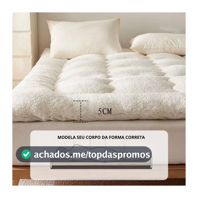 Protetor de Colchão Pillow Top Macio 400 Fios Soft Pele de Carneiro