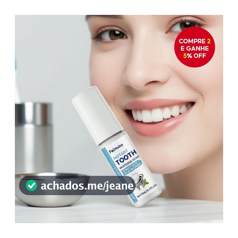 Tinta Clareadora Duradoura para Dentes – Dióxido de Titânio & Sorbato de Potássio | Branco Instantâneo & Proteção