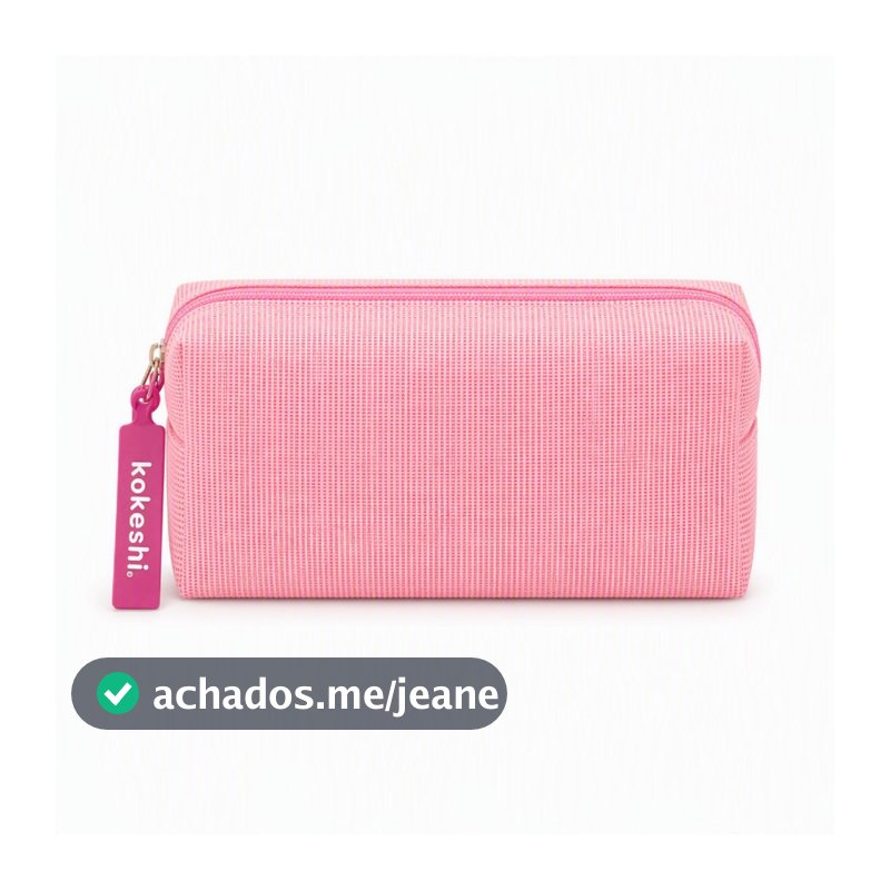 Necessaire de Tela Rosa Kokeshi