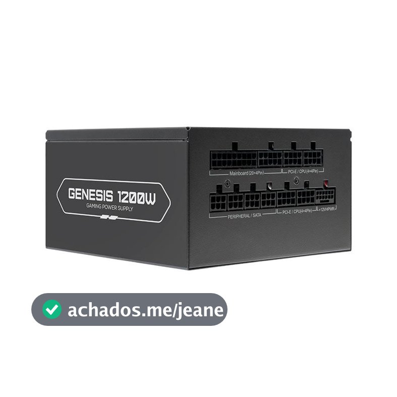 Fonte Pichau Genesis, 1200W, PCIe 5.0, Full Modular, Cybenetics Platinum, Preto, PG-G1200-BK01