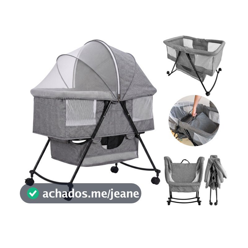 Berço portátil Berço de bebê  Berço com colchão e mosquiteiro 3 em 1 Pipdip