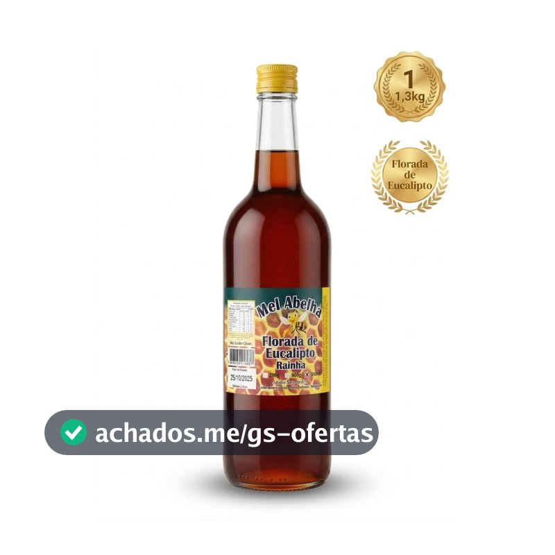 Mel 100% Puro Abelha Rainha 1.3 KG Silvestre, Laranjeira ou Eucalipto (DIRETO de MG)