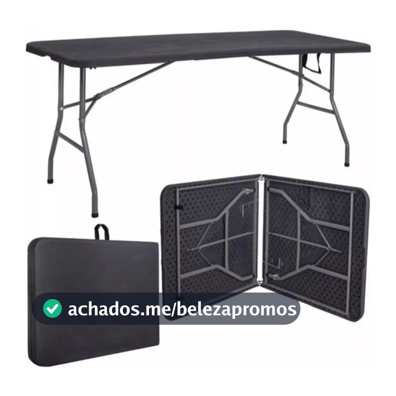 Mesa Maleta Portátil Reforçada Alça Festa Trabalho Exposição Camping Viagem