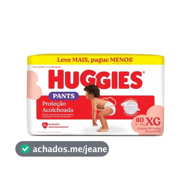 Fralda Huggies Máxima Proteção Roupinha Xg Max 80 Unidades