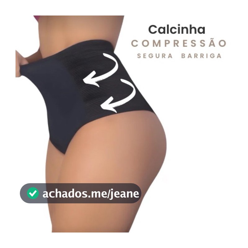 Kit 3 Calcinhas Cinta Modeladora Compressão Cós Alto Plus Size