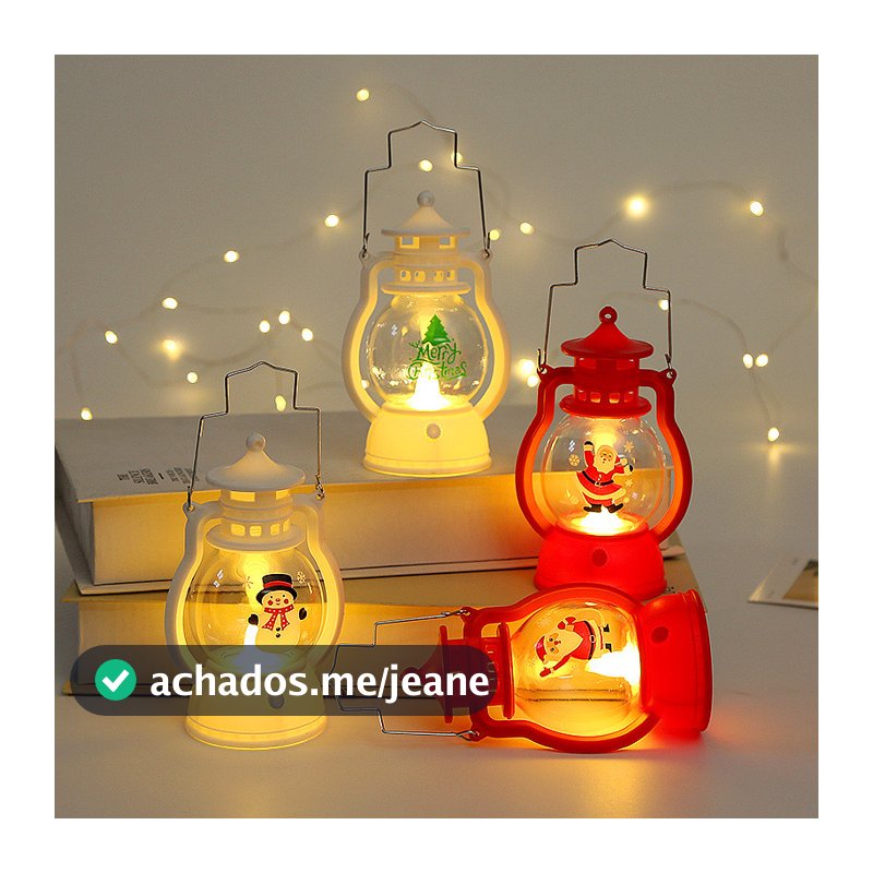Feliz Lanterna De Natal Decoração Luz Led Com Bateria Para Árvore