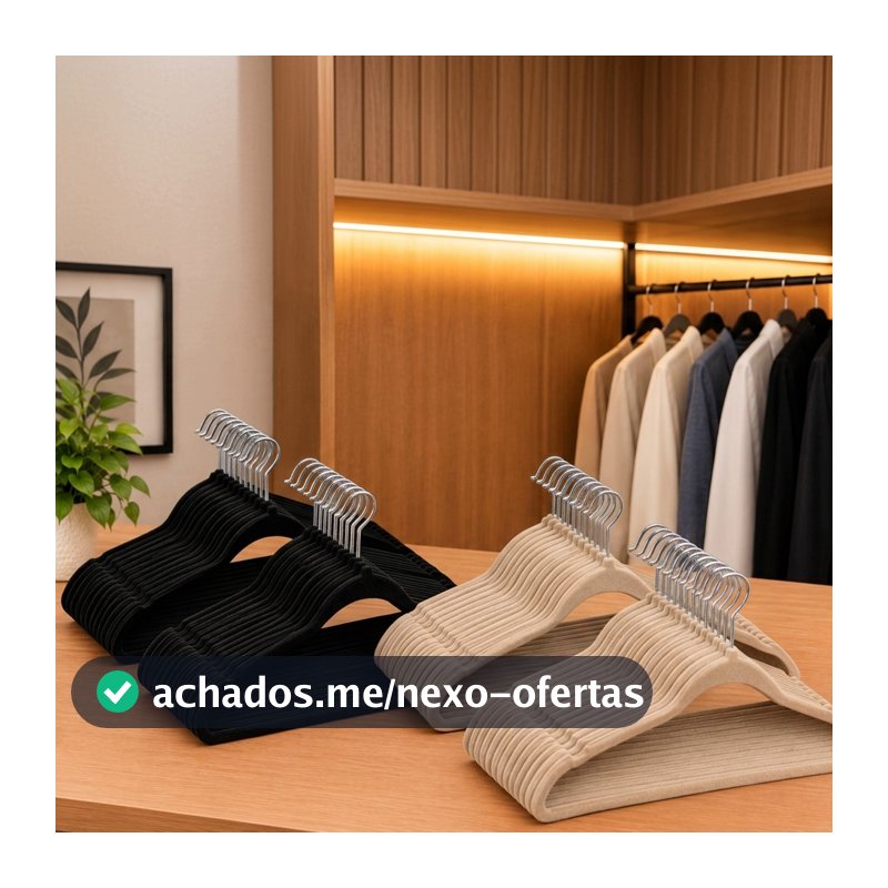 Kit 100 Cabides De Veludo Slim Antideslizante Ultrafinos