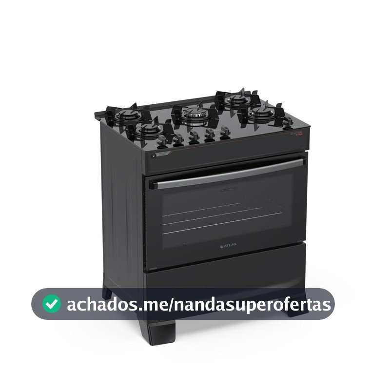 Fogão 5 Bocas Atlas Atenas com Mesa de Vidro A Gás Bivolt
