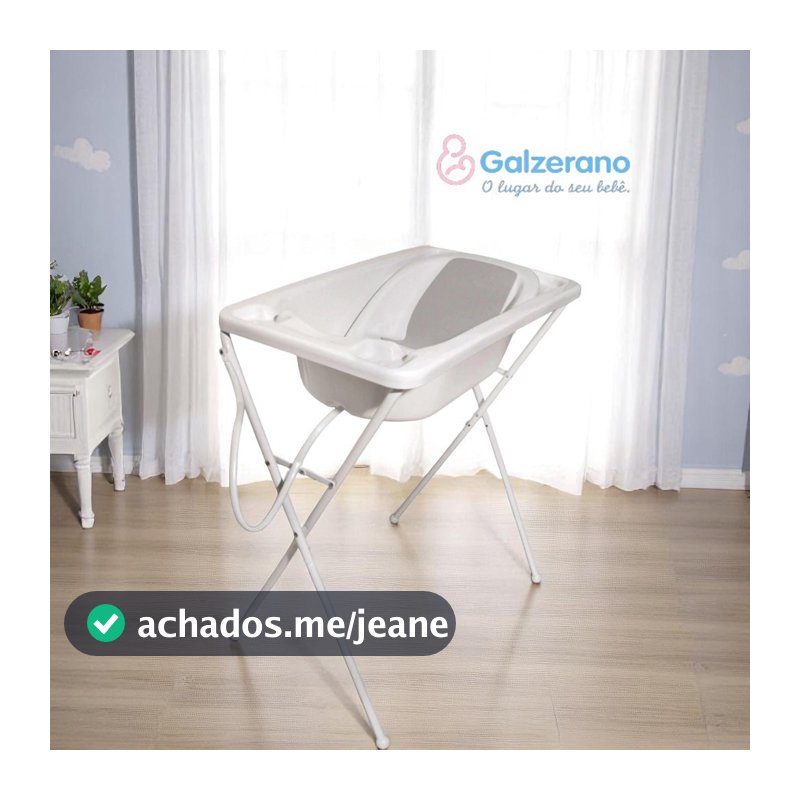 Banheira Para Bebê Galzerano Acqua Trio Branca Até 20Kg Com Suporte