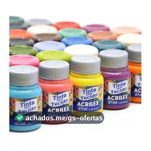 Tinta para Tecido Acrilex 37ml - Cores Avulsas e Kits Temáticos - Alta Cobertura e Resistência