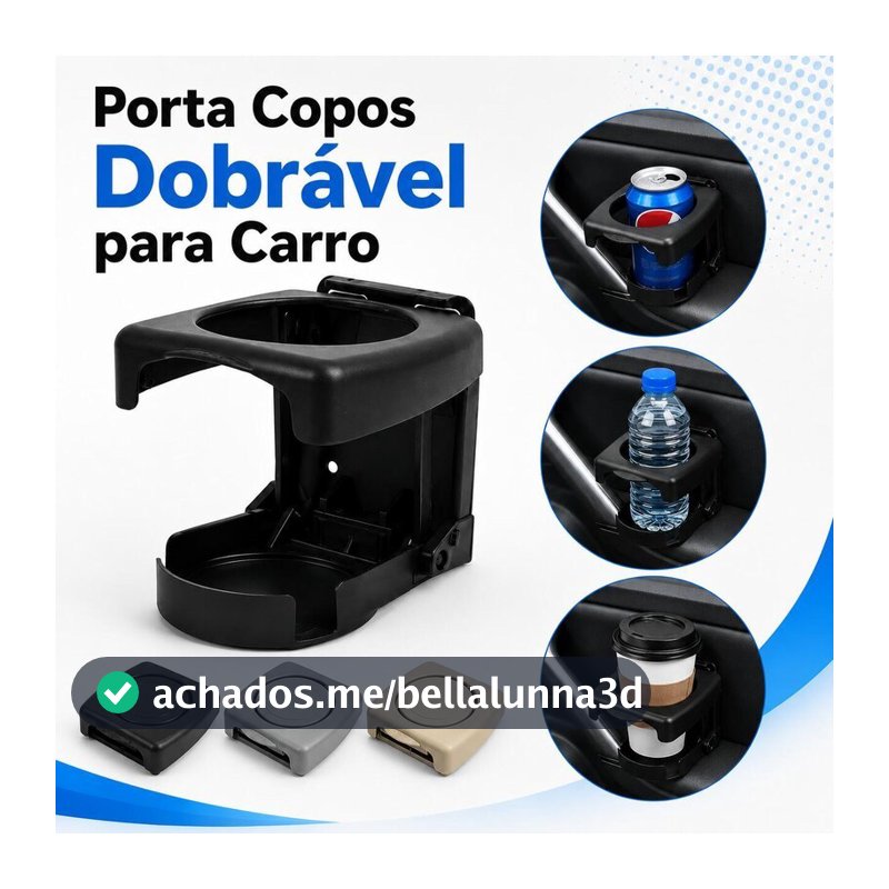Porta Copos Automotivo Retrátil Dobrável Ajustável Suporte De Uso Múltiplo Garrafas Latas Mamadeira Carro Carpei