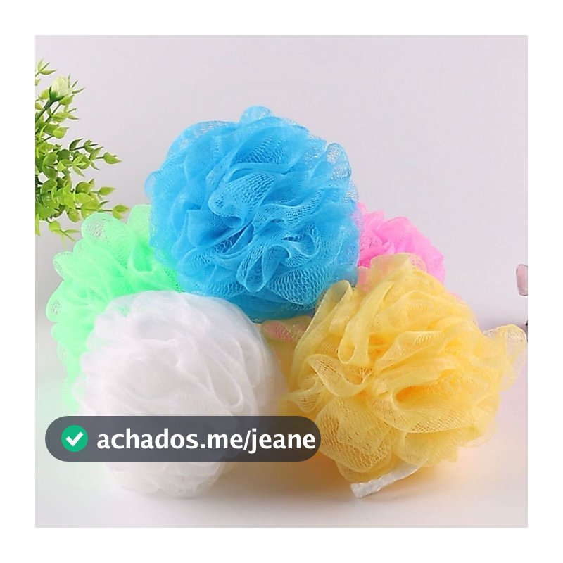 Kit 3 Esponja Bucha de Nylon Para Banho com Cordinha