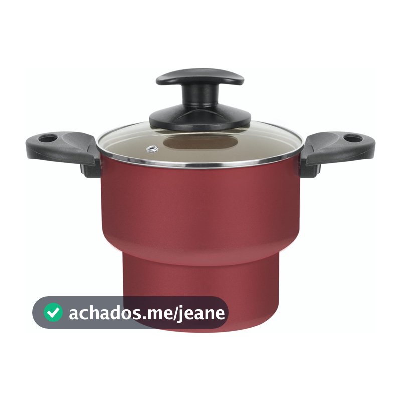 Cuscuzeira Tampa de Vidro Antiaderente Cereja N°16 Grande